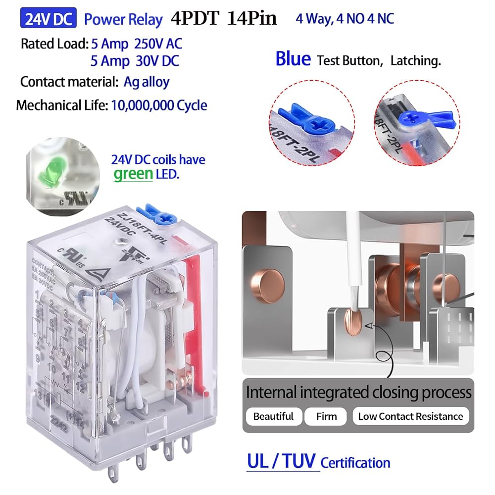 ⑤シーマ Amazon.com: 6Pcs 24V Electromagnetic Relay Din Rail Relay